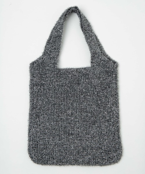 WEGO（ウィゴー）の「WEGO/ラメニットトートバッグ（トートバッグ・レディース・グレー/シルバー・FREE）」の4枚目の写真