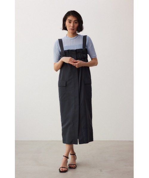 crie conforto（クリーコンフォルト）の「2WAYカーゴジャンパースカート（ジャンパースカート・レディース・ライトカーキ/チャコールグレー・FREE）」の17枚目の写真