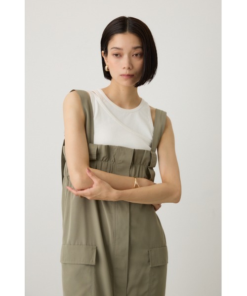 crie conforto（クリーコンフォルト）の「2WAYカーゴジャンパースカート（ジャンパースカート・レディース・ライトカーキ/チャコールグレー・FREE）」の20枚目の写真