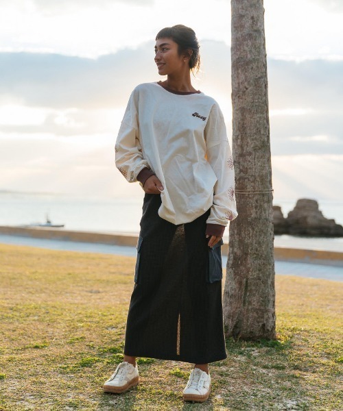 ROXY(ロキシー)の「CALL ME MAYBE/ロキシーカーゴポケット付きロングスカート(スカート・レディース・ホワイト/ブラック・SMALL/LARGE/MEDIUM)」の2枚目の写真