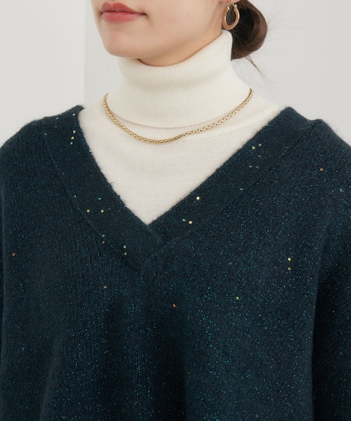 SUGAR ROSE（シュガーローズ）の「SUGAR ROSE スパークルVネックニット