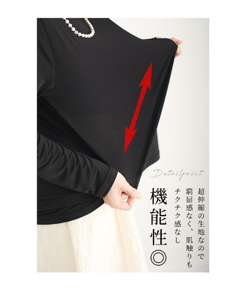 Sawa a la mode(サワアラモード)の「チュールネックトップス(Tシャツ/カットソー・レディース・ホワイト/ブラック・FREE)」の15枚目の写真