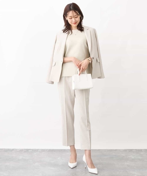 MK MICHEL KLEIN(エムケーミッシェルクラン)の「テーパードパンツ/セットアップ対応/洗える(スラックス・レディース・ネイビー/ライトグレー/ベージュ・36/40/38)」の21枚目の写真