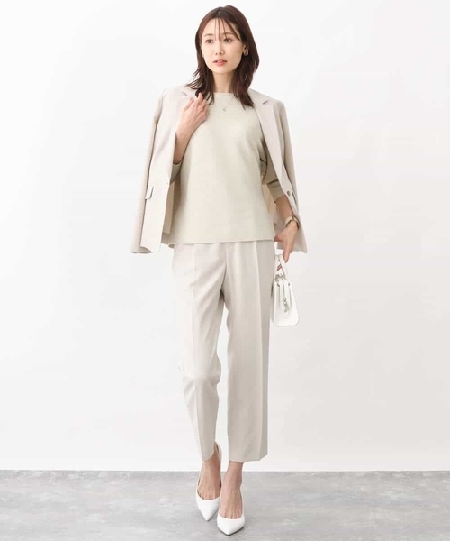MK MICHEL KLEIN(エムケーミッシェルクラン)の「テーパードパンツ/セットアップ対応/洗える(スラックス・レディース・ネイビー/ライトグレー/ベージュ・36/40/38)」の22枚目の写真