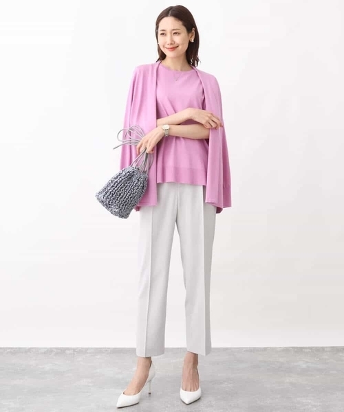 MK MICHEL KLEIN(エムケーミッシェルクラン)の「テーパードパンツ/セットアップ対応/洗える(スラックス・レディース・ネイビー/ライトグレー/ベージュ・36/40/38)」の13枚目の写真