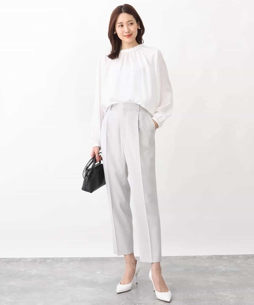 MK MICHEL KLEIN(エムケーミッシェルクラン)の「テーパードパンツ/セットアップ対応/洗える(スラックス・レディース・ネイビー/ライトグレー/ベージュ・36/40/38)」の19枚目の写真