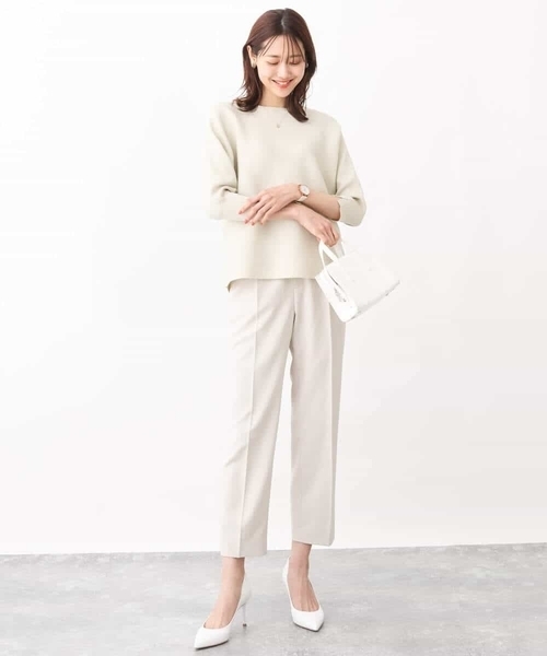 MK MICHEL KLEIN(エムケーミッシェルクラン)の「テーパードパンツ/セットアップ対応/洗える(スラックス・レディース・ネイビー/ライトグレー/ベージュ・36/40/38)」の7枚目の写真