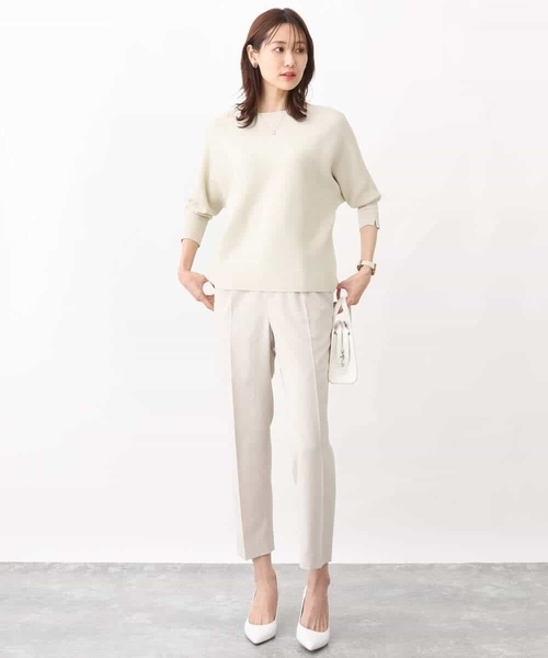 MK MICHEL KLEIN(エムケーミッシェルクラン)の「テーパードパンツ/セットアップ対応/洗える(スラックス・レディース・ネイビー/ライトグレー/ベージュ・36/40/38)」の8枚目の写真