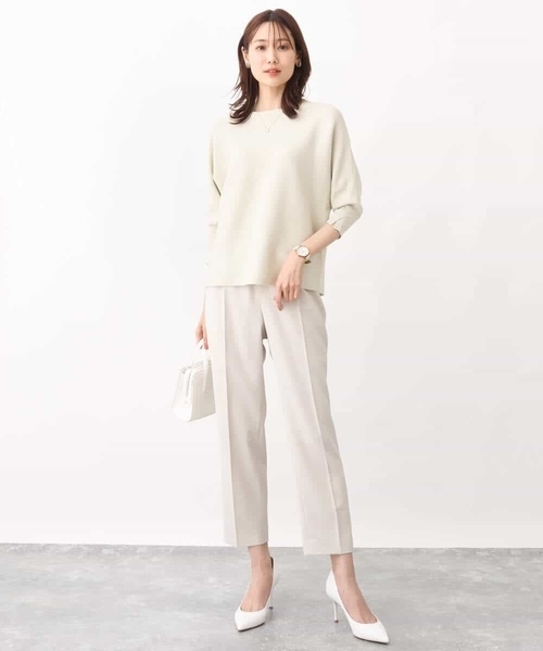 MK MICHEL KLEIN(エムケーミッシェルクラン)の「テーパードパンツ/セットアップ対応/洗える(スラックス・レディース・ネイビー/ライトグレー/ベージュ・36/40/38)」の9枚目の写真