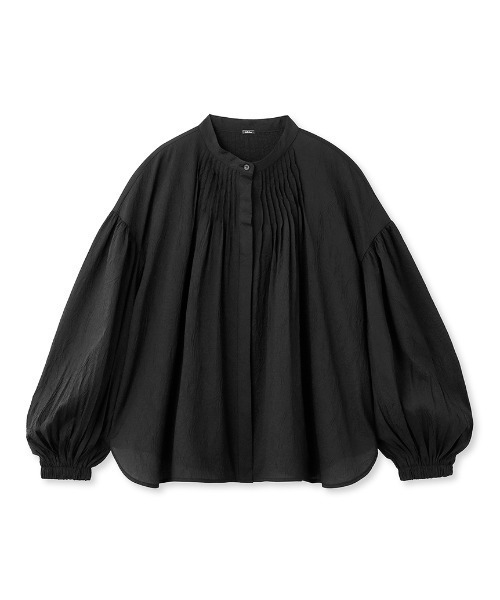 美品 ミラオーウェン 24SS ピンタック スタンドカラー 袖ボリュームブラウス Mila Owen（ミラオーウェン）の「ピンタックスタンドカラー袖