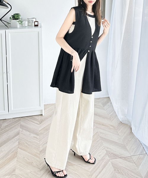 classicalelf（クラシカルエルフ）の「愛され大人フェミニン。前後2wayペプラムジレ（ベスト・レディース・アイボリー/ブラック・X-LARGE/SMALL/MEDIUM/LARGE）」の8枚目の写真