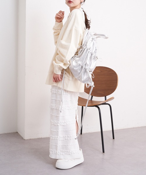 Chico（チコ）の「【2024SS】シャーリングナップサック（バックパック/リュック・レディース・ホワイト/シルバー/ブラック・FREE）」の9枚目の写真