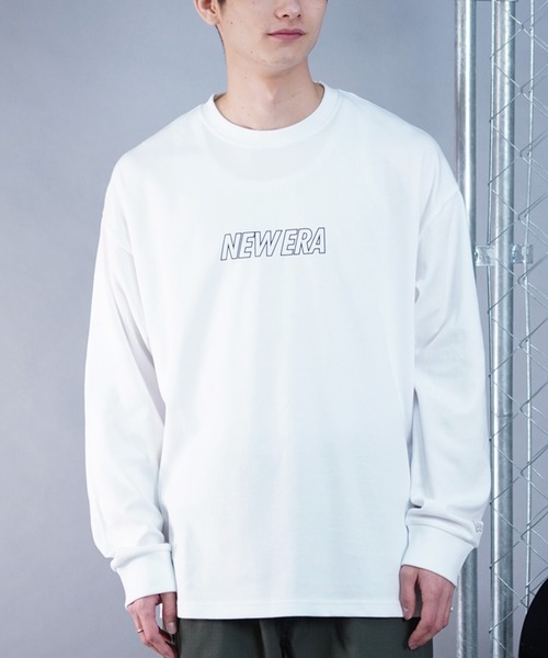 NEW ERA(ニューエラ)の「【ムラサキスポーツ別注】NEW ERA/ニューエラ オーバーサイズ バックプリントロンT クルーネックTシャツ/吸汗速乾 UVカット 14121999/14306821/14306822(Tシャツ/カットソー・メンズ・ブラック×ホワイト/ホワイト×ブラック・M/L/XL/2XL)」の1枚目の写真