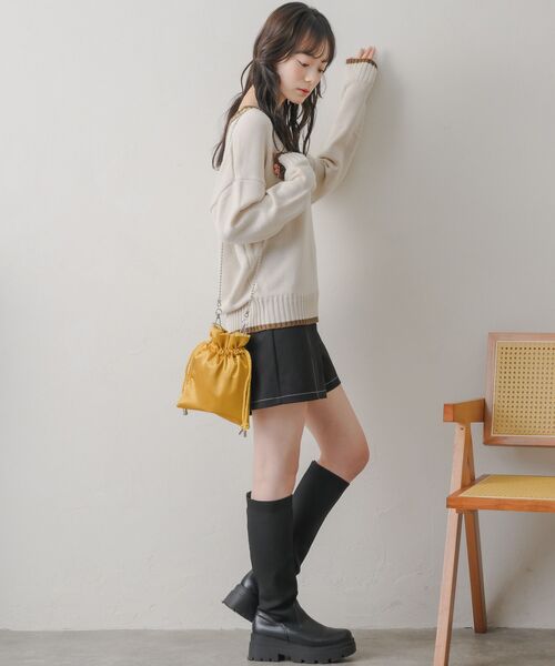 RETRO GIRL(レトロガール)の「チルデンNTPO(ニット/セーター・レディース・ナチュラル/チャコールグレー/ダークブルー・FREE)」の10枚目の写真