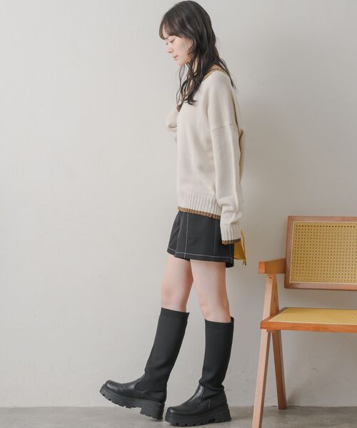 RETRO GIRL(レトロガール)の「チルデンNTPO(ニット/セーター・レディース・ナチュラル/チャコールグレー/ダークブルー・FREE)」の11枚目の写真
