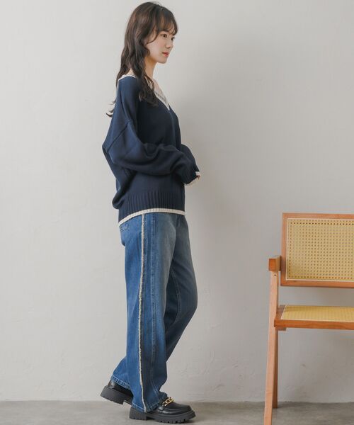 RETRO GIRL(レトロガール)の「チルデンNTPO(ニット/セーター・レディース・ナチュラル/チャコールグレー/ダークブルー・FREE)」の20枚目の写真