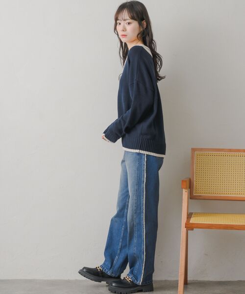 RETRO GIRL(レトロガール)の「チルデンNTPO(ニット/セーター・レディース・ナチュラル/チャコールグレー/ダークブルー・FREE)」の19枚目の写真