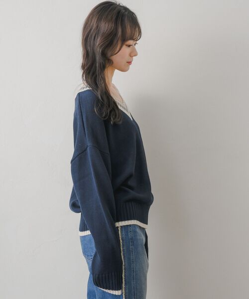 RETRO GIRL(レトロガール)の「チルデンNTPO(ニット/セーター・レディース・ナチュラル/チャコールグレー/ダークブルー・FREE)」の16枚目の写真