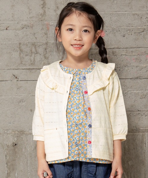 RAGMART（ラグマート）の「カーディガン 七分袖（カーディガン/ボレロ・キッズ・グリーン/クリーム/オフホワイト・100cm/110cm/120cm/130cm）」の3枚目の写真