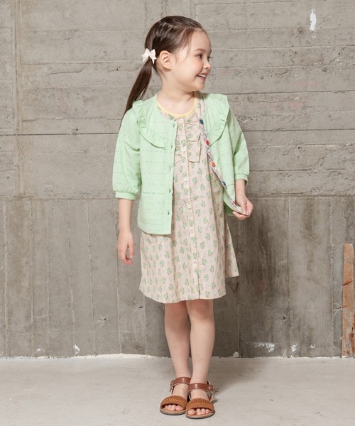 RAGMART（ラグマート）の「カーディガン 七分袖（カーディガン/ボレロ・キッズ・グリーン/クリーム/オフホワイト・100cm/110cm/120cm/130cm）」の12枚目の写真