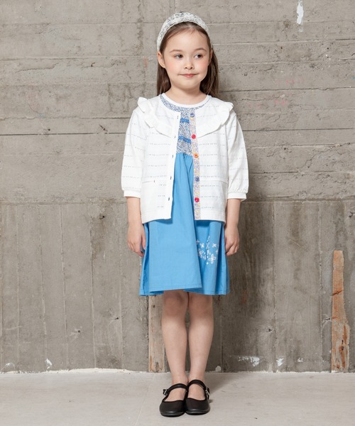 RAGMART（ラグマート）の「カーディガン 七分袖（カーディガン/ボレロ・キッズ・グリーン/クリーム/オフホワイト・100cm/110cm/120cm/130cm）」の4枚目の写真