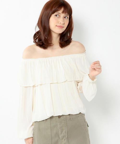 Another Edition（アナザーエディション）の「オフショルダーブラウス/AEFC  OFF SHOULDER BL◆（シャツ/ブラウス・レディース・オフホワイト/ブラック/ブラウン・フリー）」の16枚目の写真