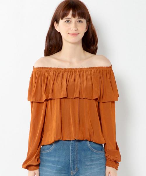 Another Edition（アナザーエディション）の「オフショルダーブラウス/AEFC  OFF SHOULDER BL◆（シャツ/ブラウス・レディース・オフホワイト/ブラック/ブラウン・フリー）」の5枚目の写真