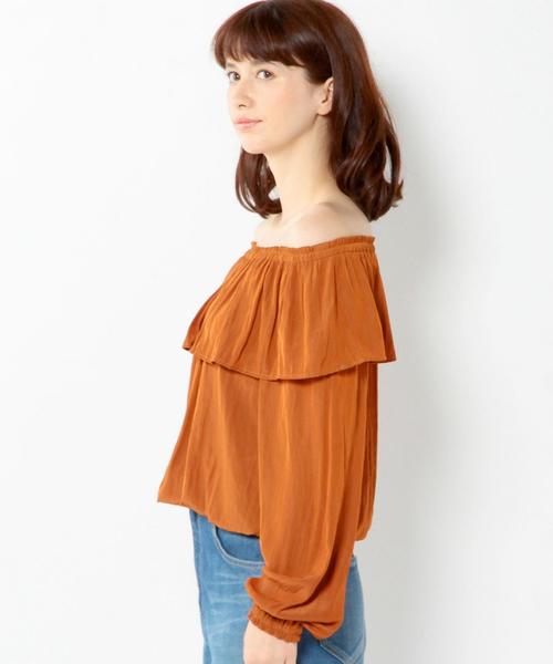 Another Edition（アナザーエディション）の「オフショルダーブラウス/AEFC  OFF SHOULDER BL◆（シャツ/ブラウス・レディース・オフホワイト/ブラック/ブラウン・フリー）」の6枚目の写真