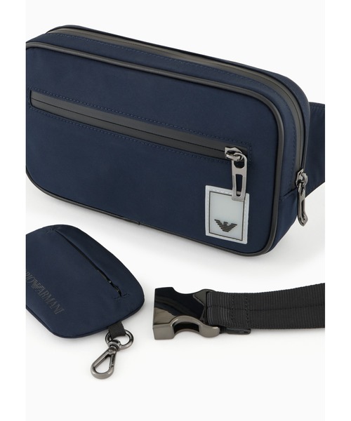 EMPORIO ARMANI(エンポリオアルマーニ)の「【エンポリオ アルマーニ】トラベルエッセンシャル ベルトバッグ ナイロン製(ボディバッグ/ウエストポーチ・メンズ・グレー/ネイビー・FREE)」の5枚目の写真