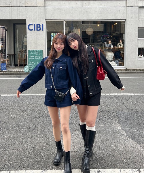 RiLi（リリ）の「脚長ショートデニムパンツ【RL】（デニムパンツ・レディース・インディゴブルー/ブラック・S/M）」の7枚目の写真