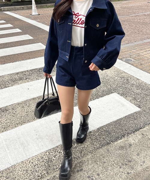 RiLi（リリ）の「脚長ショートデニムパンツ【RL】（デニムパンツ・レディース・インディゴブルー/ブラック・S/M）」の10枚目の写真