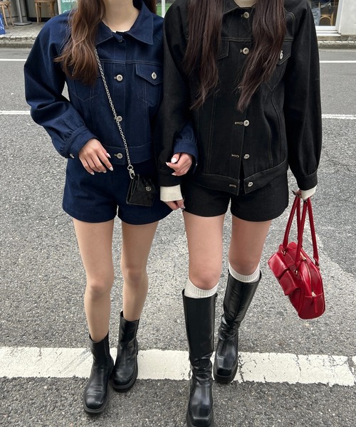 RiLi（リリ）の「脚長ショートデニムパンツ【RL】（デニムパンツ・レディース・インディゴブルー/ブラック・S/M）」の16枚目の写真
