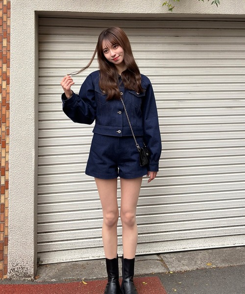 RiLi（リリ）の「脚長ショートデニムパンツ【RL】（デニムパンツ・レディース・インディゴブルー/ブラック・S/M）」の13枚目の写真