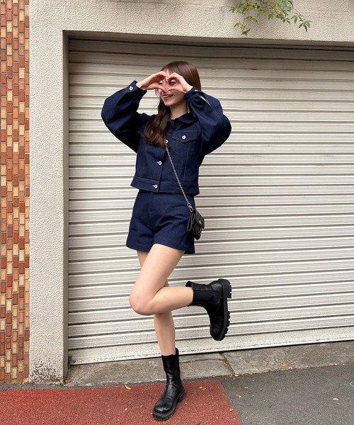 RiLi（リリ）の「脚長ショートデニムパンツ【RL】（デニムパンツ・レディース・インディゴブルー/ブラック・S/M）」の12枚目の写真