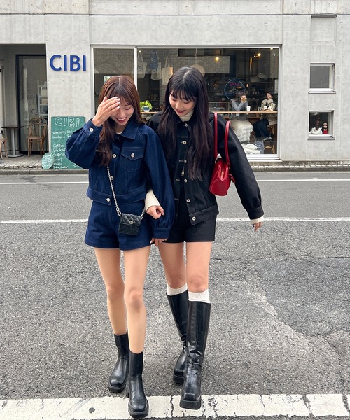 RiLi（リリ）の「脚長ショートデニムパンツ【RL】（デニムパンツ・レディース・インディゴブルー/ブラック・S/M）」の8枚目の写真