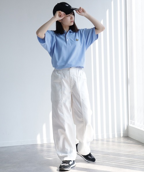 LYLE&SCOTT（ライルアンドスコット）の「【LYLE&SCOTT/ライルアンドスコット】ワンポイント ゴールデンイーグル刺繍 TC鹿の子 半袖ポロシャツ（ポロシャツ・メンズ・ネイビー/ホワイト/サックスブルー/グレイッシュベージュ/ブラック/カーキ・LL/L/M/S）」の10枚目の写真