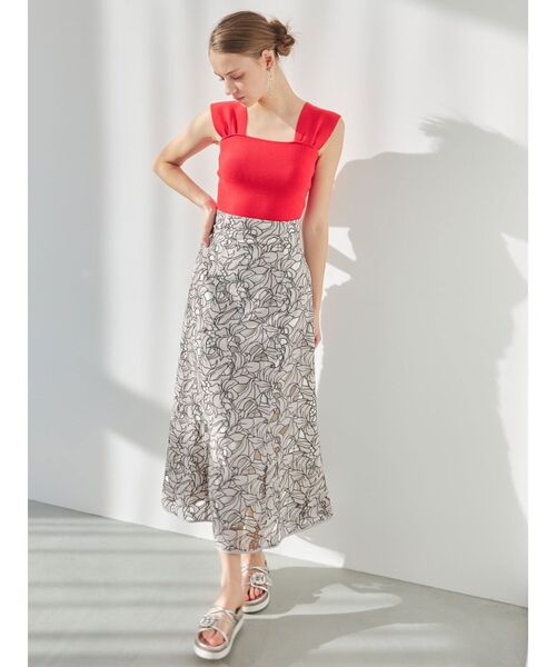 MERCURYDUO（マーキュリーデュオ）の「カットワーク刺繍マーメイドスカート（スカート・レディース・ブラック/ベージュ/オフホワイト・SMALL/MEDIUM）」の5枚目の写真