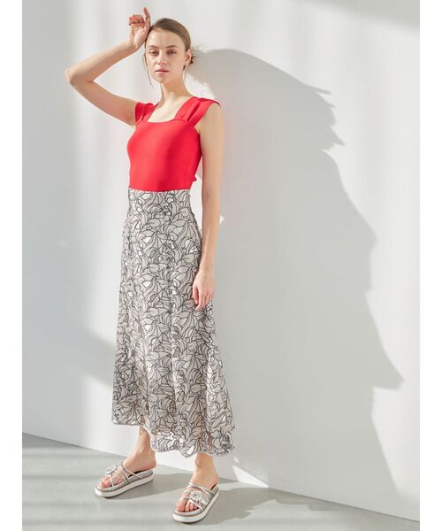 MERCURYDUO（マーキュリーデュオ）の「カットワーク刺繍マーメイドスカート（スカート・レディース・ブラック/ベージュ/オフホワイト・SMALL/MEDIUM）」の7枚目の写真