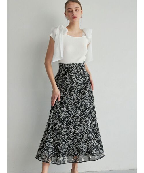 MERCURYDUO（マーキュリーデュオ）の「カットワーク刺繍マーメイドスカート（スカート・レディース・ブラック/ベージュ/オフホワイト・SMALL/MEDIUM）」の14枚目の写真