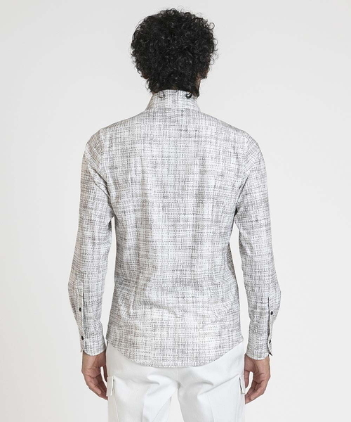 MICHEL KLEIN HOMME   （ミッシェルクランオム）の「《日本製》プリントジャージシャツ（シャツ/ブラウス・メンズ・ブラック/ベージュ・MEDIUM/LARGE/X-LARGE）」の7枚目の写真