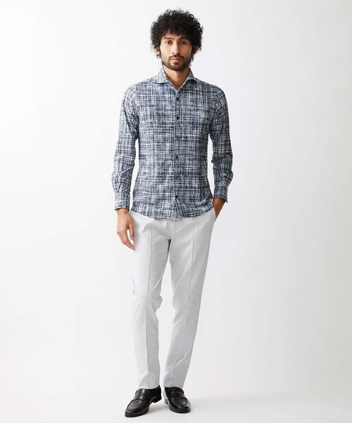 MICHEL KLEIN HOMME   （ミッシェルクランオム）の「《日本製》プリントジャージシャツ（シャツ/ブラウス・メンズ・ブラック/ベージュ・MEDIUM/LARGE/X-LARGE）」の10枚目の写真