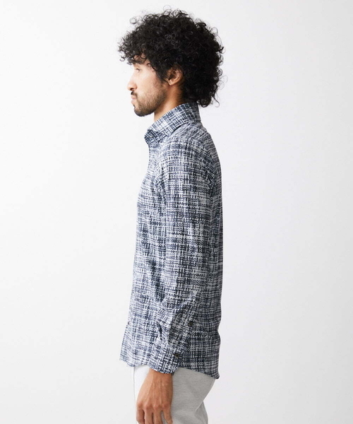 MICHEL KLEIN HOMME   （ミッシェルクランオム）の「《日本製》プリントジャージシャツ（シャツ/ブラウス・メンズ・ブラック/ベージュ・MEDIUM/LARGE/X-LARGE）」の11枚目の写真