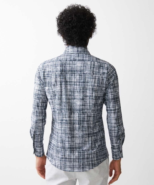 MICHEL KLEIN HOMME   （ミッシェルクランオム）の「《日本製》プリントジャージシャツ（シャツ/ブラウス・メンズ・ブラック/ベージュ・MEDIUM/LARGE/X-LARGE）」の12枚目の写真