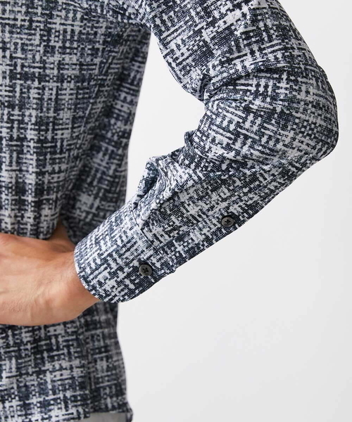MICHEL KLEIN HOMME   （ミッシェルクランオム）の「《日本製》プリントジャージシャツ（シャツ/ブラウス・メンズ・ブラック/ベージュ・MEDIUM/LARGE/X-LARGE）」の14枚目の写真