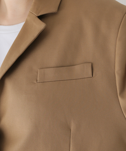 ジャケット・アウター ame セール】メタルプレート合皮ショートバイカージャケット【UNISEX