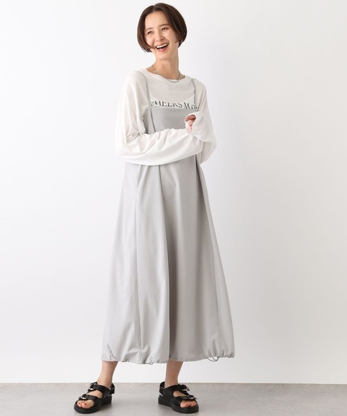 LEPSIM(レプシィム)の「切り替えドロストキャミワンピース 107104(ワンピース・レディース・アイボリー/ブラック/ライトグレー・FREE)」の16枚目の写真