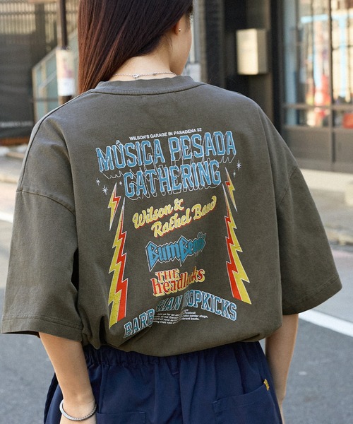 MONO-MART（モノマート）の「ヴィンテージ加工アソートデザインビッグ半袖Tシャツ（Tシャツ/カットソー・レディース・ネイビー系/ホワイト系/ブラック系2/ホワイト系3/ブラック/ブラウン系/ホワイト系2/ブラック系/ダークブラウン/ブラック系3/ダークネイビー/オフホワイト/ネイビー系2・L/M）」の7枚目の写真