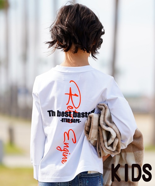 RTEGバーティカルネオンロングティーキッズ（Tシャツ/カットソー