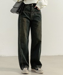 DAY CLOSET | レディース ヴィンテージライクグラデーションデニムワイドパンツ [大きいサイズ有](デニムパンツ)