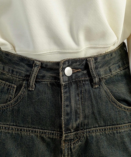 DAY CLOSET（デイ クローゼット）の「レディース ヴィンテージライクグラデーションデニムワイドパンツ [大きいサイズ有]（デニムパンツ・レディース・ダークインディゴブルー・L/XL/S/M/2XL）」の11枚目の写真